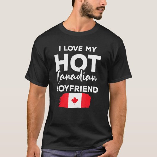 T-shirt J'aime mon ami canado chaud drapeau du Canada (Devant)