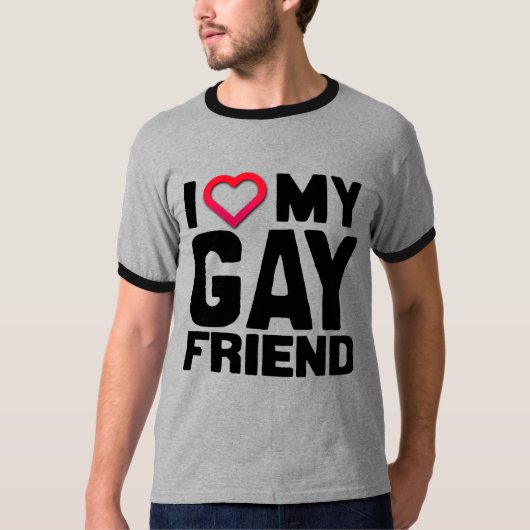 T-SHIRT J'AIME MON AMI GAY - (Devant)