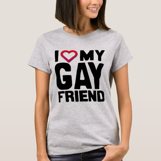 T-SHIRT J'AIME MON AMI GAY - (Devant)