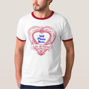 T-shirt J'aime mon amie ! Coeurs de rouge de photo
