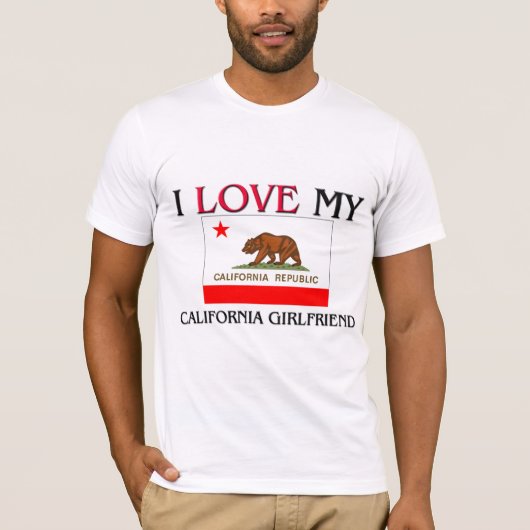 T-shirt J'aime mon amie de la Californie (Devant)