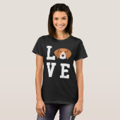 T-shirt J'aime mon Amoureux des chiens Beagle de chien (Devant entier)
