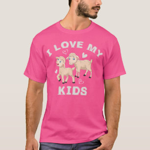 T-shirt J'Aime Mon Amusant Animal De Ferme Bébé Chèvre Agr