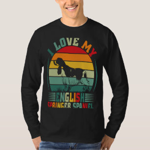 T-shirt J'Aime Mon Anglais Springer Spaniel Chien Propriét