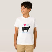 T-shirt J'Aime Mon Angus Noir (Devant entier)