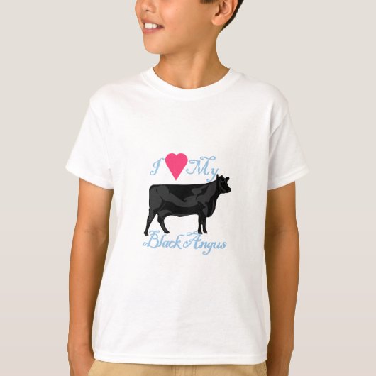 T-shirt J'Aime Mon Angus Noir (Devant)