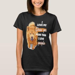 T-shirt J'aime mon animal de compagnie Chow plus que je n'