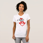T-shirt J'aime mon animal de compagnie Saint-Valentin (Devant entier)