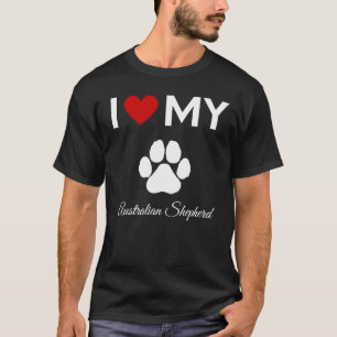 T-shirt J'aime mon Australian Shepherd chien nom personnal