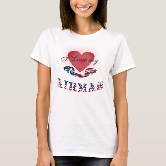 T-shirt J'aime mon aviateur (Devant)