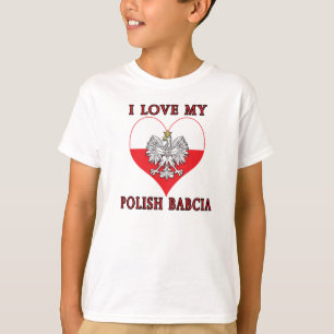 T-shirt J'aime mon Babcia polonais