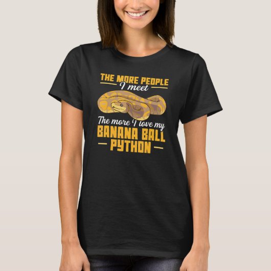 T-shirt J'Aime Mon Banana Ball Python Ball Python (Devant)