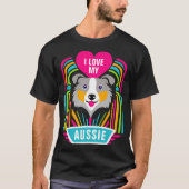 T-shirt J'Aime Mon Berger Australien Aussie Chien Personna (Devant)