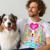 T-shirt J'Aime Mon Berger Australien Aussie Chien Personna