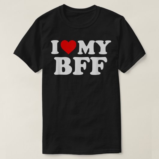 T-shirt J'aime mon BFF meilleur ami pour toujoursCoeur rou (Design devant)