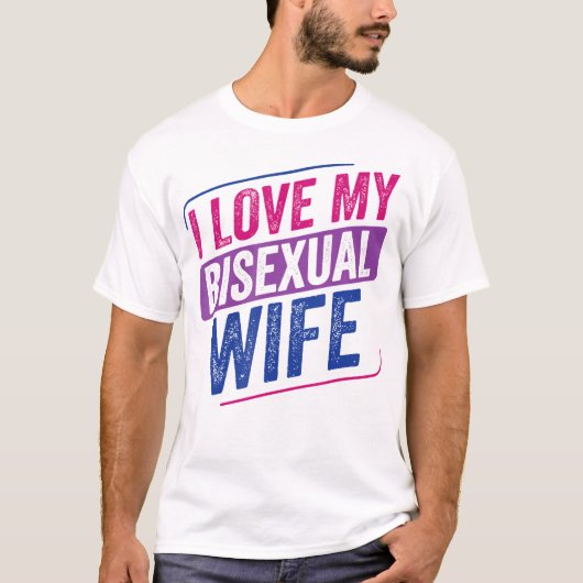 T-shirt J'Aime Mon Bisexuel Femme Bi Pride Bisexual Drapea (Devant)