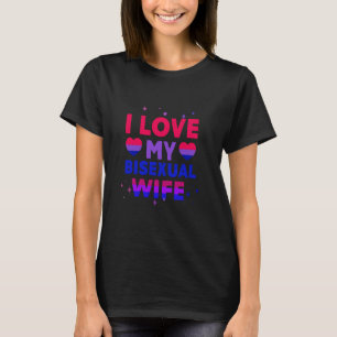 T-shirt J'Aime Mon Bisexuel Femme Cute Bi Pride Anniversai