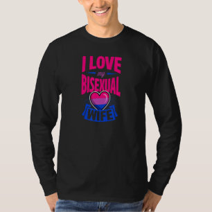 T-shirt J'Aime Mon Bisexuel Femme Cute Bi Pride Anniversai