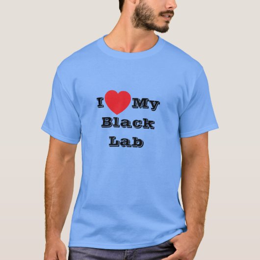 T-shirt J'aime mon Black Lab (Devant)