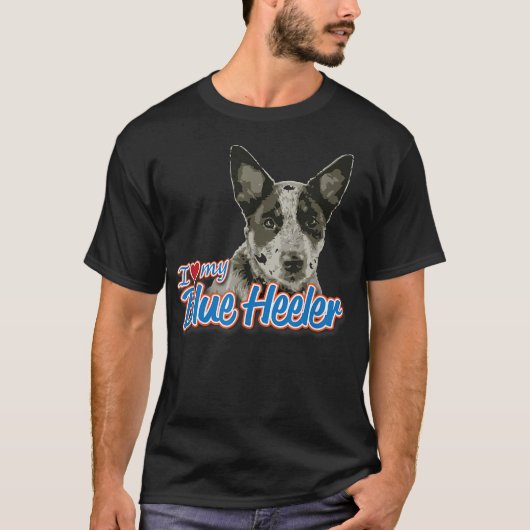 T-shirt J'aime mon Blue Heeler (Devant)