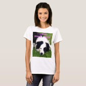 T-shirt J'aime mon border collie - bébé de dames - chemise (Devant entier)
