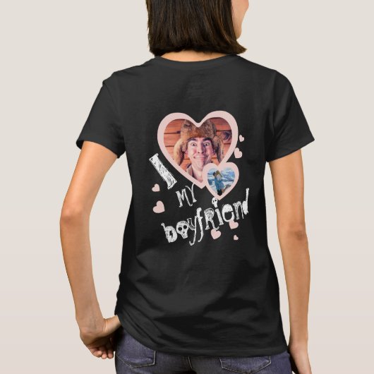 T-shirt J'aime mon Boyfriend devant et derrière mignon (Dos)