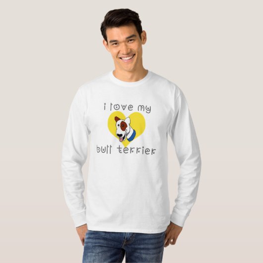T-shirt j'aime mon bull terrier (Devant entier)