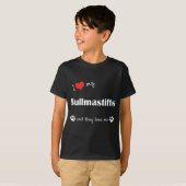 T-shirt J'aime mon Bullmastiffs (les chiens multiples) (Devant entier)