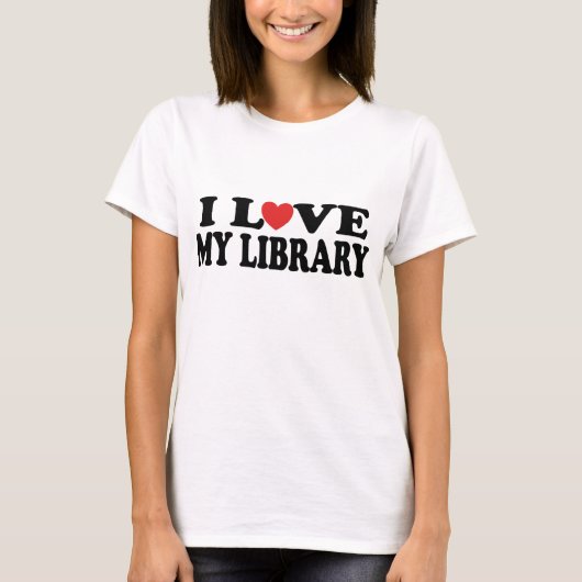 T-shirt J'aime mon cadeau de bibliothécaire de (Devant)