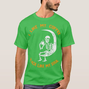 T-shirt J'Aime Mon Café Noir Comme Mon Âne drôle Crâne