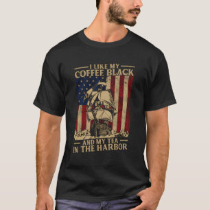 T-shirt J'Aime Mon Café Noir Et Mon Thé Dans Le Port Ar