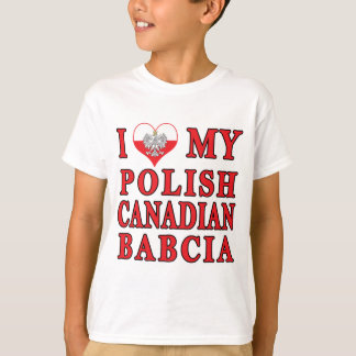 T-shirt J'Aime Mon Canadien Polonais Babcia