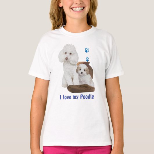 T-shirt J'aime mon caniche (Devant)