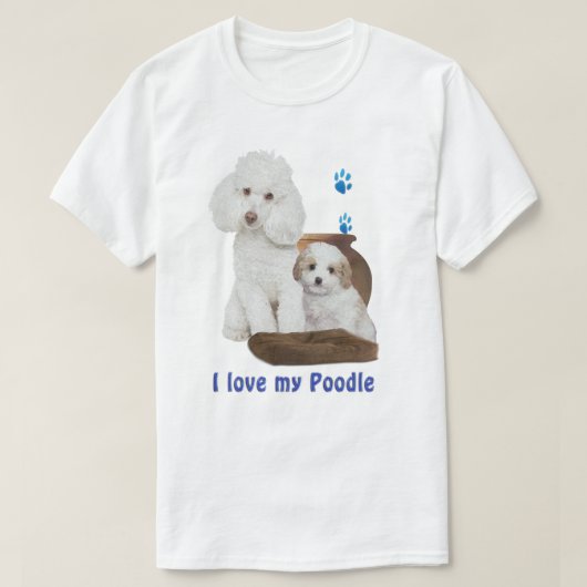 T-shirt J'aime mon caniche (Design devant)