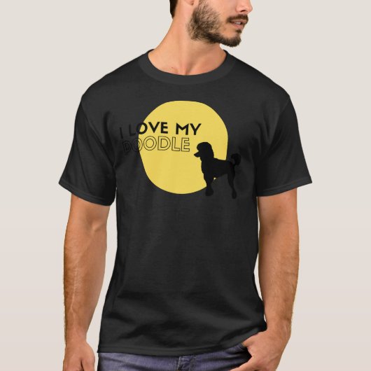 T-shirt J'aime mon caniche jaune (Devant)