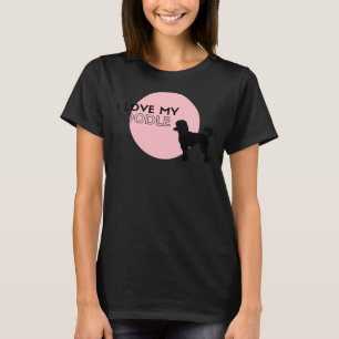 T-shirt J'aime mon caniche rose