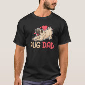 T-shirt J'Aime Mon Carlin Papa, Drôle Chien Pour Hommes, M (Devant)