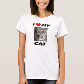 T-SHIRT J'AIME MON CAT - AJOUTEZ VOTRE PROPRE PHOTO -