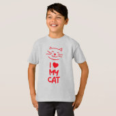 T-shirt J'aime mon chat (Devant entier)