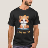 T-shirt j'aime mon chat (Devant)