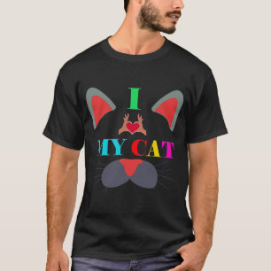 T-shirt j'aime mon chat à l'infini Cat 1