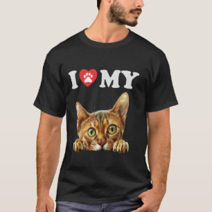 T-shirt J'aime mon chat Abyssinian Kitten Funny Cat Lover
