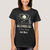 T-shirt J'Aime Mon Chat Balinais O Chat Lune Kitten (Devant)
