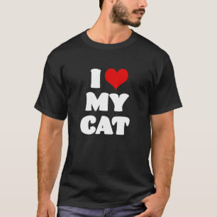 T-shirt J'aime mon chat Chat Je coeur animal de compag