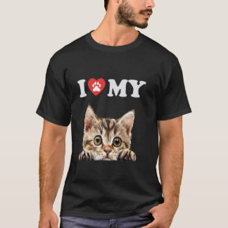 T-shirt J'aime mon chat Chypre Chatons Drôle Amateur de Ch