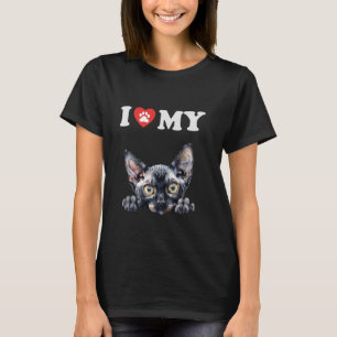 T-shirt J'aime mon chat Cornish Rex chaton drôle amateur d