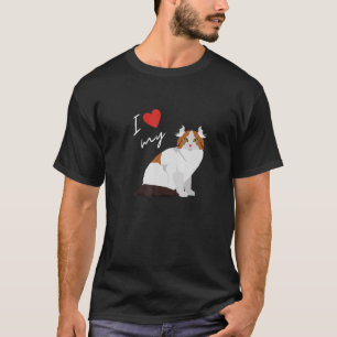 T-shirt J'Aime Mon Chat Curl Américain Pour Chat