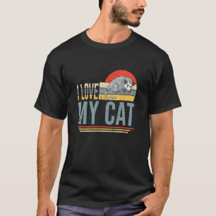 T-shirt J'aime mon chat drôle amoureux d'opossum maman opo