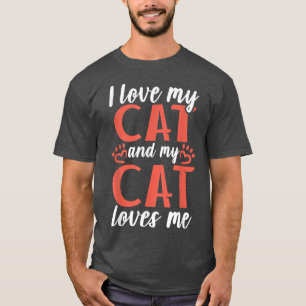 T-shirt J'aime mon chat et mon chat m'aime Kitty Cat Lover