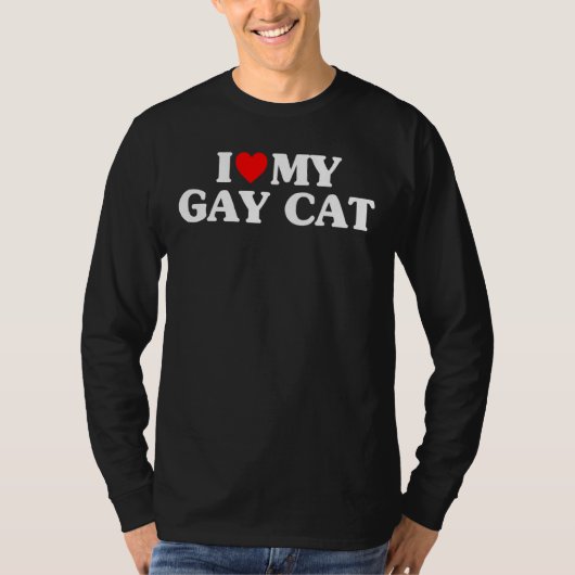 T-shirt J'Aime Mon Chat Gay (Devant)